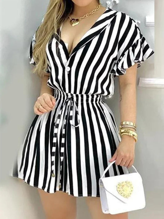 ChicWave Striped Elegance Dress